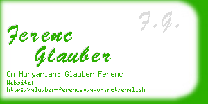 ferenc glauber business card